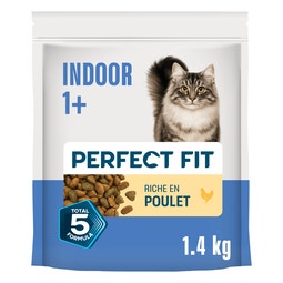 PERFECT FIT INDOOR 1+ Croquettes Riche en Poulet pour chat adulte intérieur stérilisé 1,4kg image