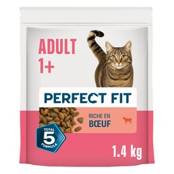 PERFECT FIT ADULT 1+ Croquettes Riche en Boeuf pour chat adulte stérilisé 1,4kg image