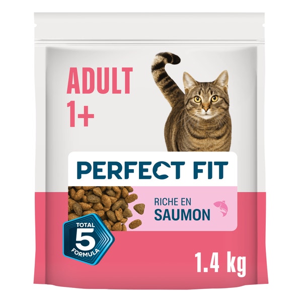PERFECT FIT ADULT 1+ Croquettes Riche en Saumon frais chat adulte stérilisé 1,4kg & 2,8kg image 1