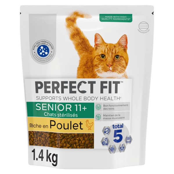 PERFECT FIT SENIOR 11+ Croquettes Riche en Poulet chat senior stérilisé 1,4kg & 2,8kg image 1