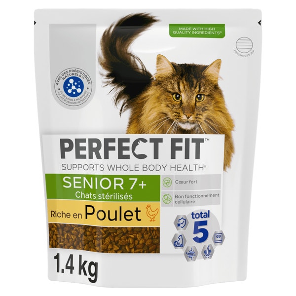 PERFECT FIT SENIOR 7+ Croquettes Riche en Poulet pour chat senior stérilisé 1,4kg image 1